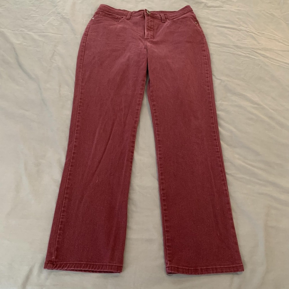 Lee Classic Fit Jeans Womens 32x30 Red Med Wash High Rise Straight Stretch Rodeo